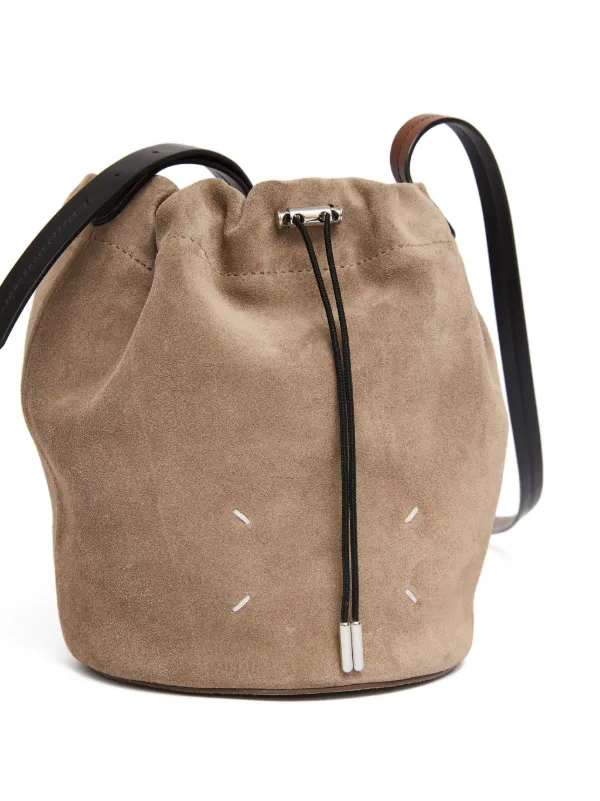 Maison Margiela drawstring-fastening Suede Bucket Bag | Neutrals