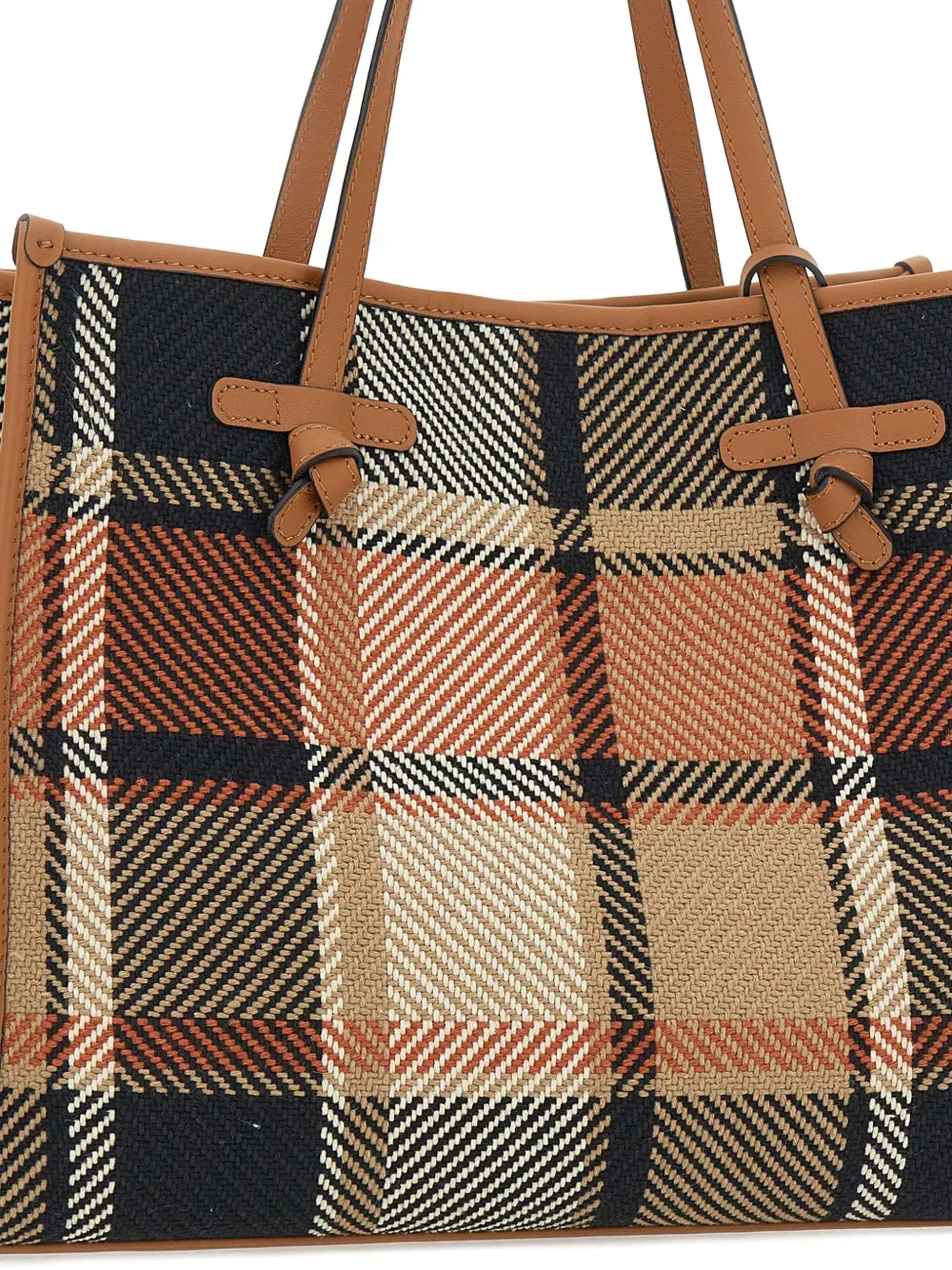GIANNI CHIARINI Marcella geruite shopper met geknoopt detail Bruin