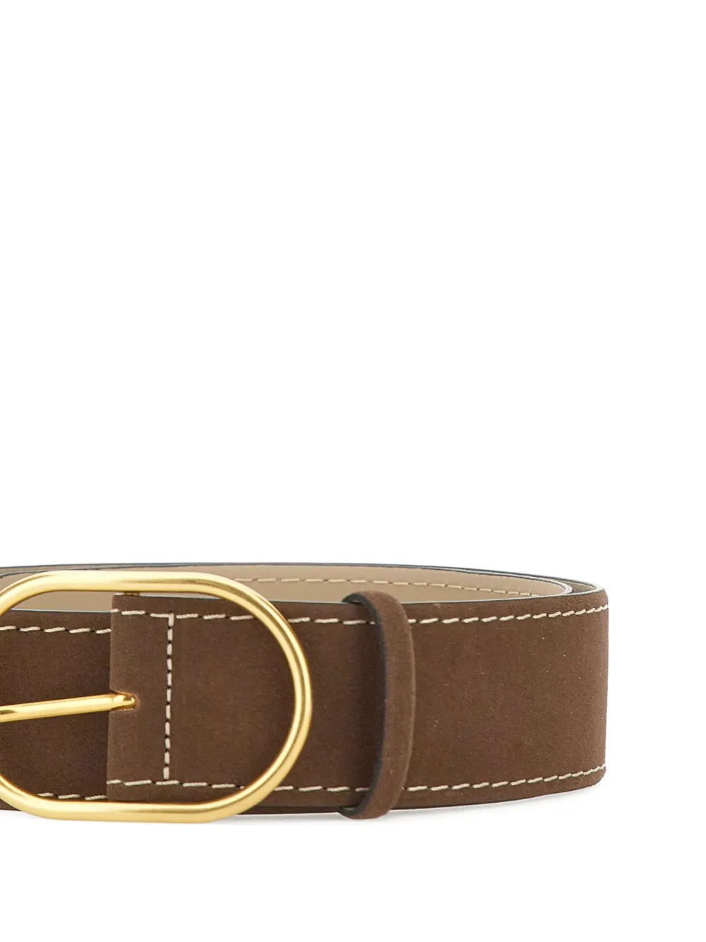 GIANNI CHIARINI Suède riem met ovalen gesp Bruin