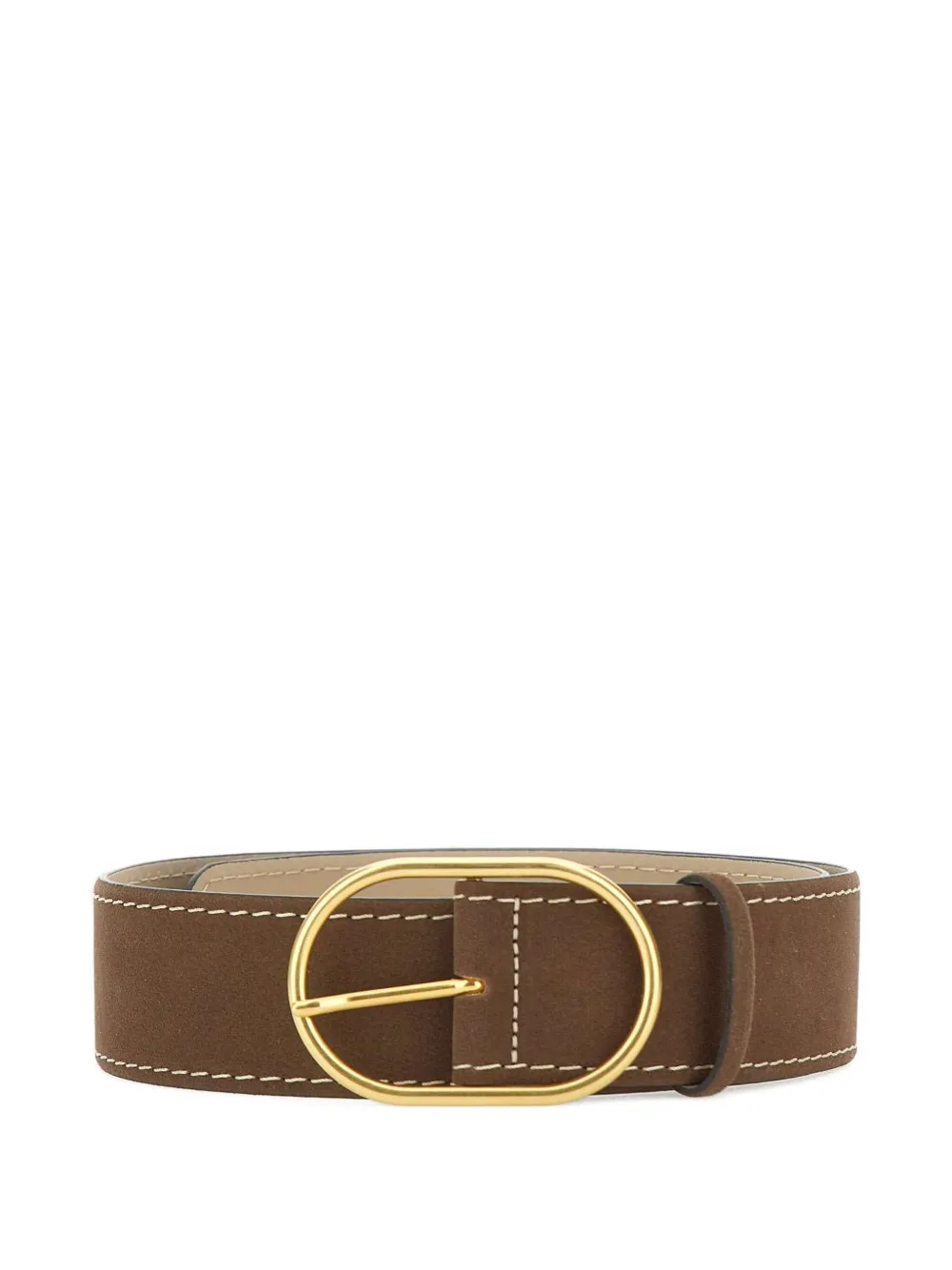 GIANNI CHIARINI Suède riem met ovalen gesp Bruin
