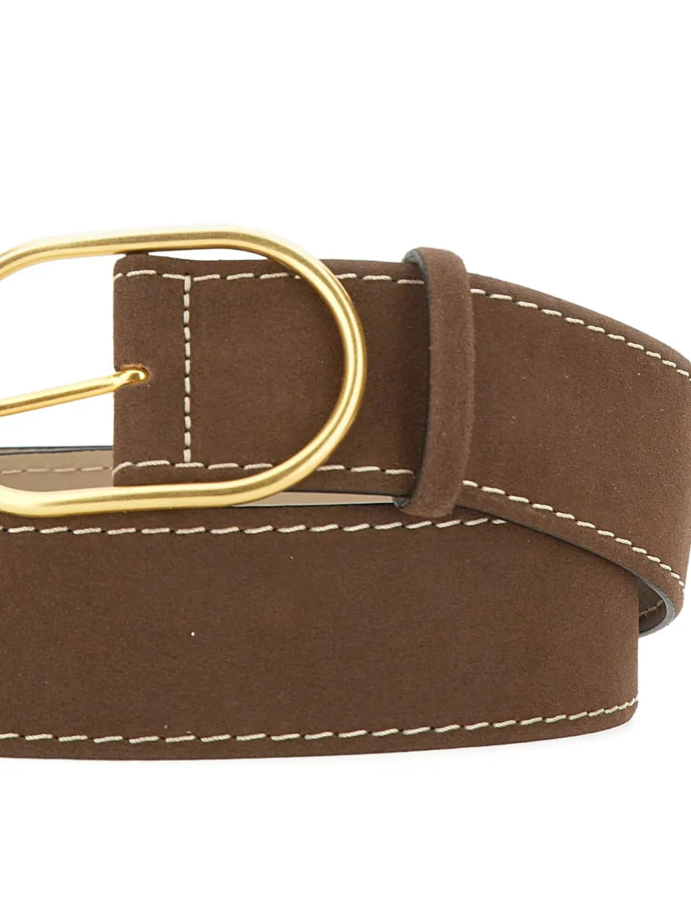 GIANNI CHIARINI Suède riem met ovalen gesp Bruin