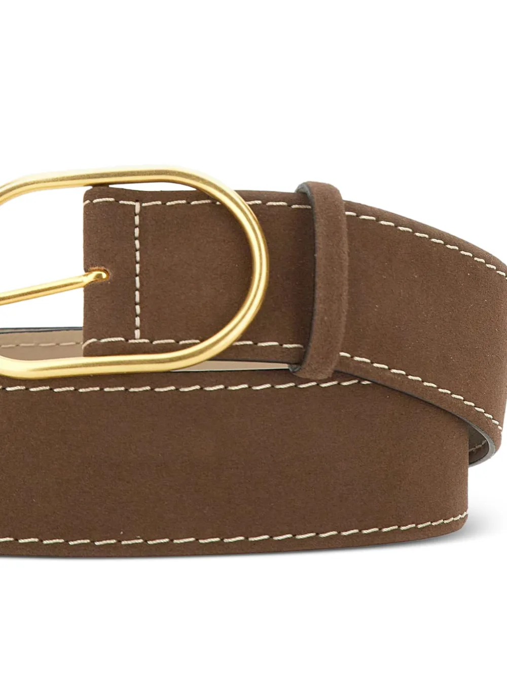GIANNI CHIARINI Suède riem met ovalen gesp - Bruin