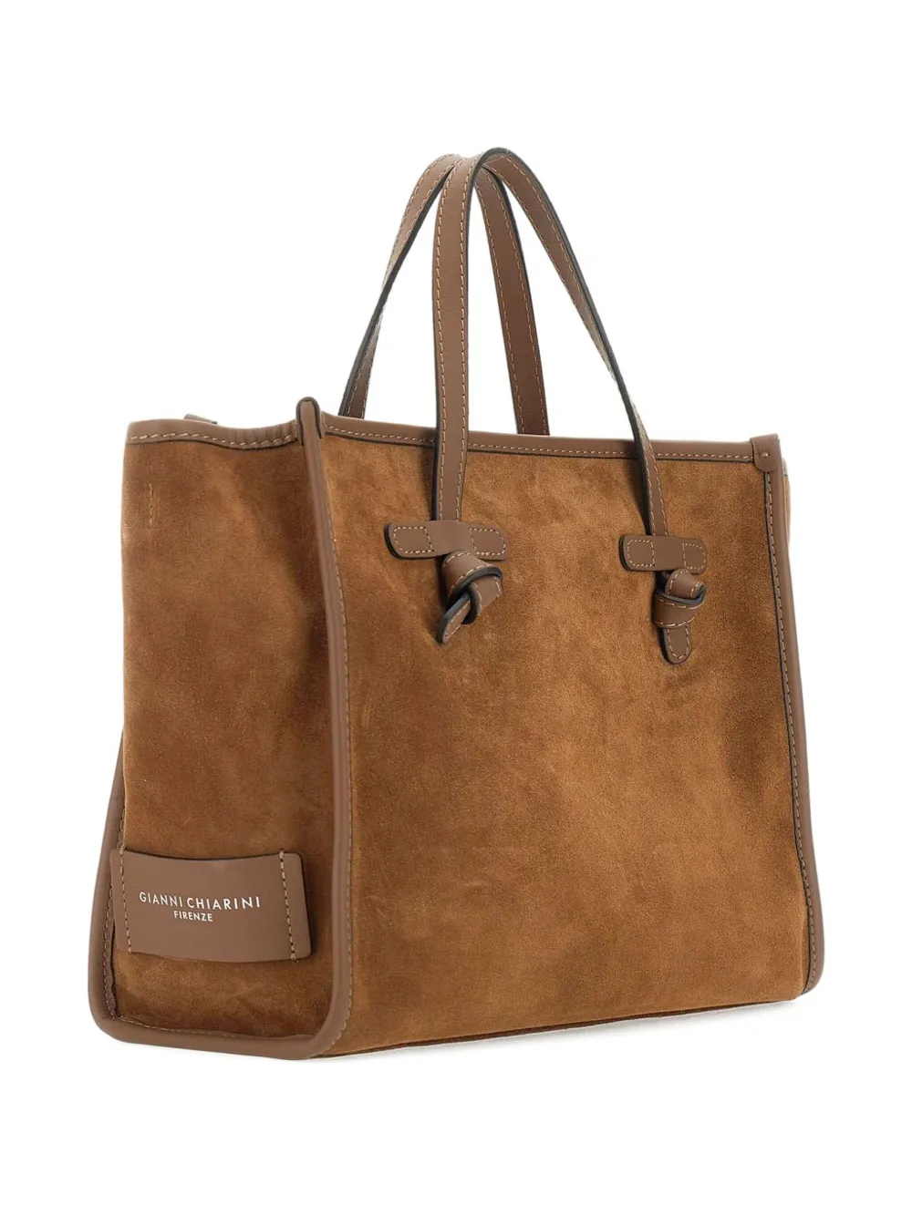 MARCELLA CLUB suède shopper met geknoopt detail Bruin