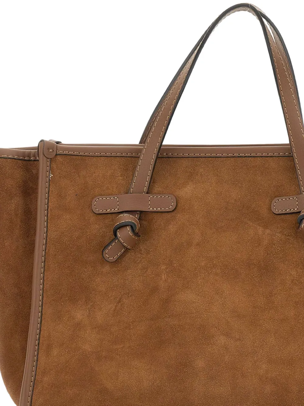 MARCELLA CLUB suède shopper met geknoopt detail Bruin