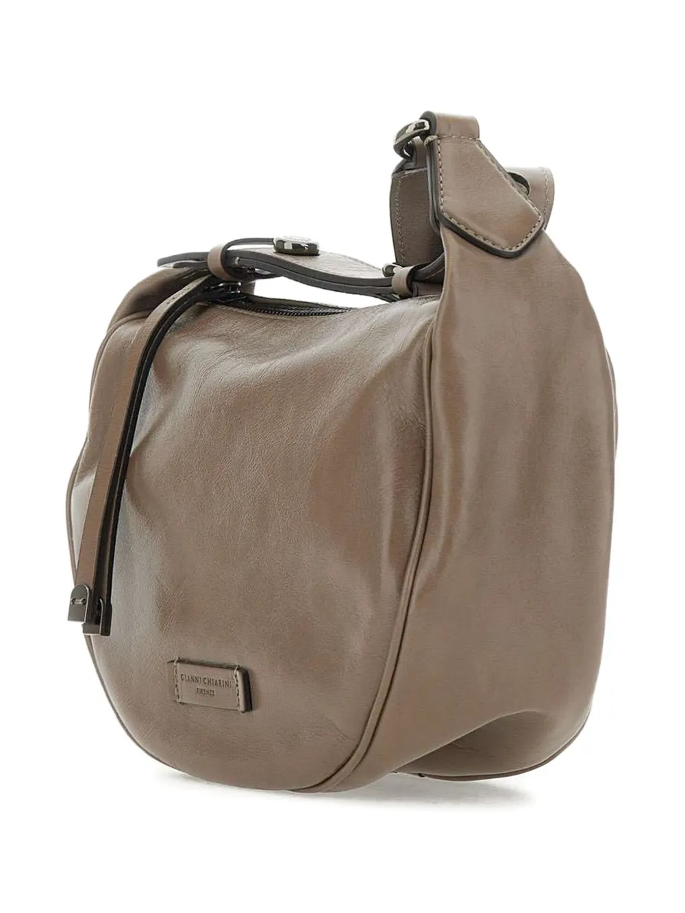 GIANNI CHIARINI Leren schoudertas Beige