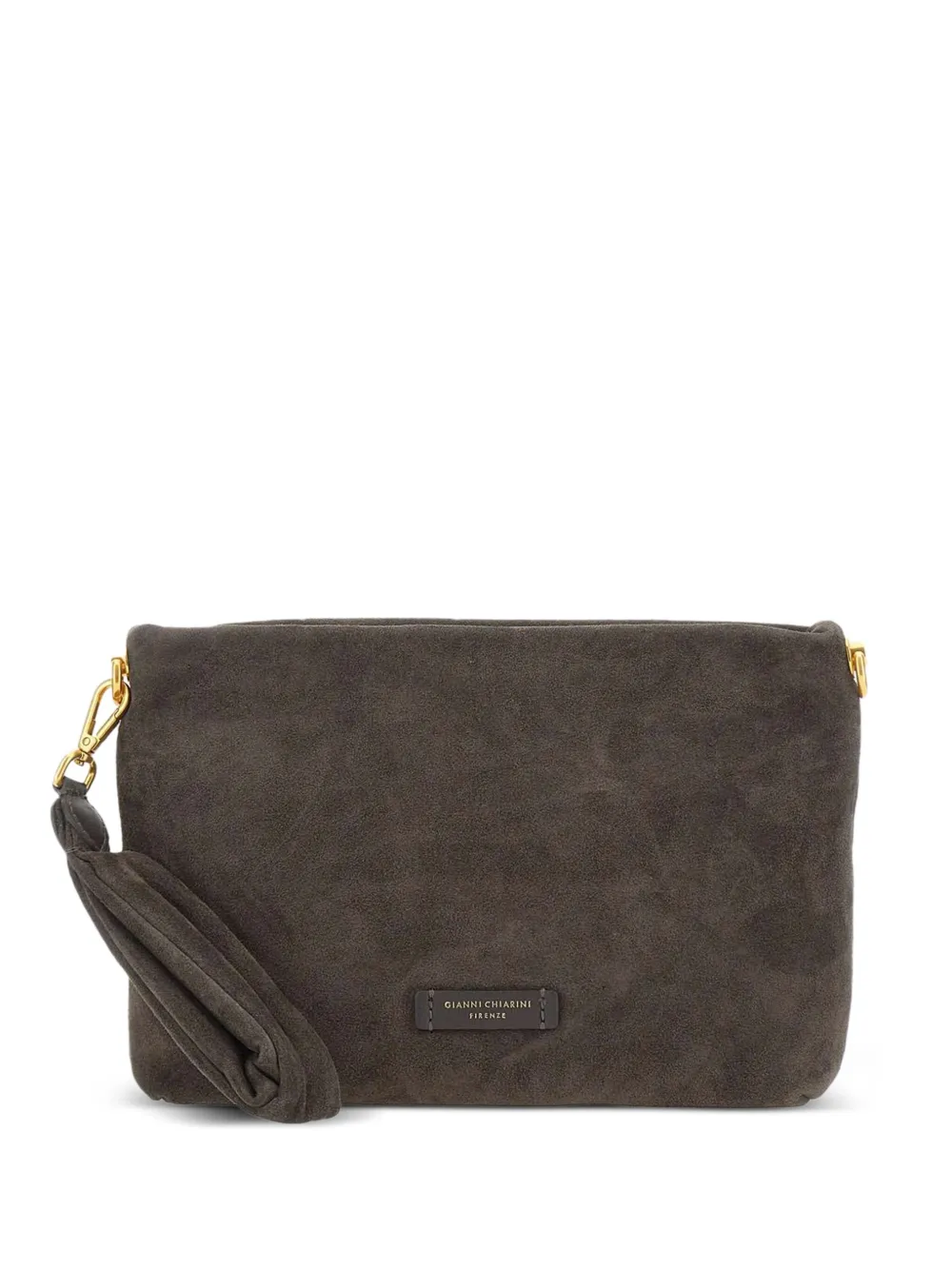 GIANNI CHIARINI suede clutch bag - Marrone