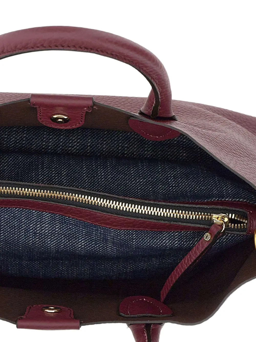 GIANNI CHIARINI Leren shopper met handgreep en textuur Rood