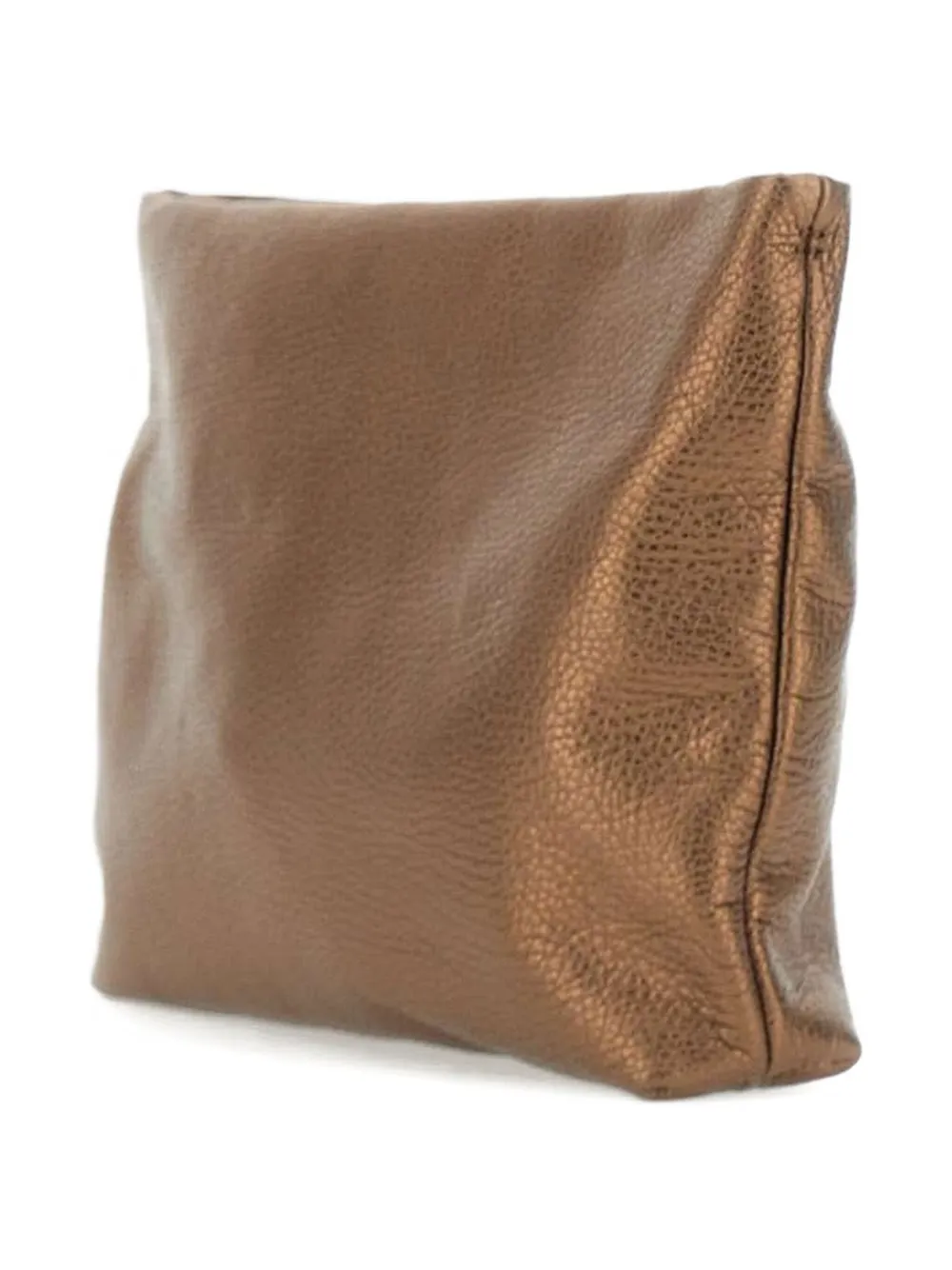 GIANNI CHIARINI Clutch met metallic-effect Bruin
