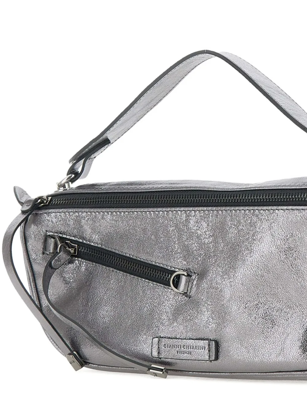 GIANNI CHIARINI metallic zip-fastening tote bag Zilver
