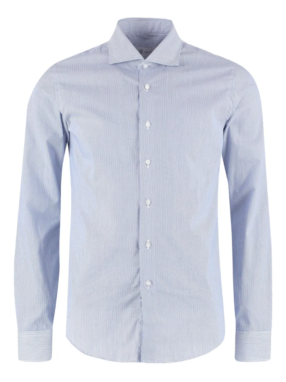 THE (Alphabet) striped cotton shirt | Blue | Image 1