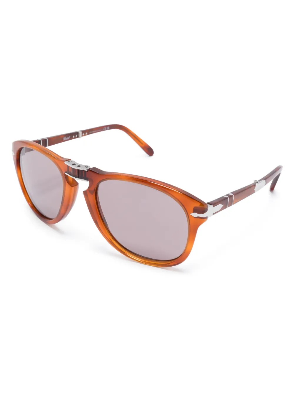 Persol Zonnebril met rond montuur - Bruin