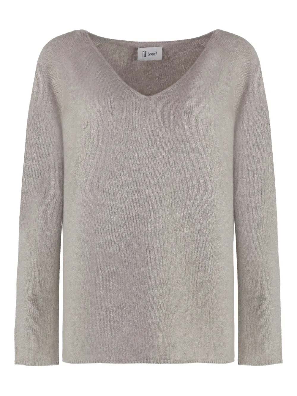 THE (Alphabet) V-neck sweater | Grey | Image 1