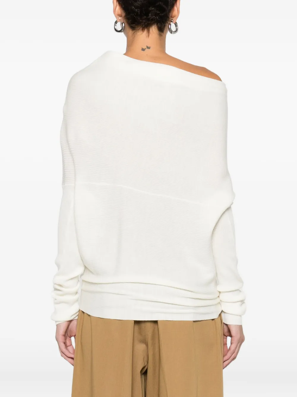 P.a.r.o.s.h Off-shoulder Sweater In White