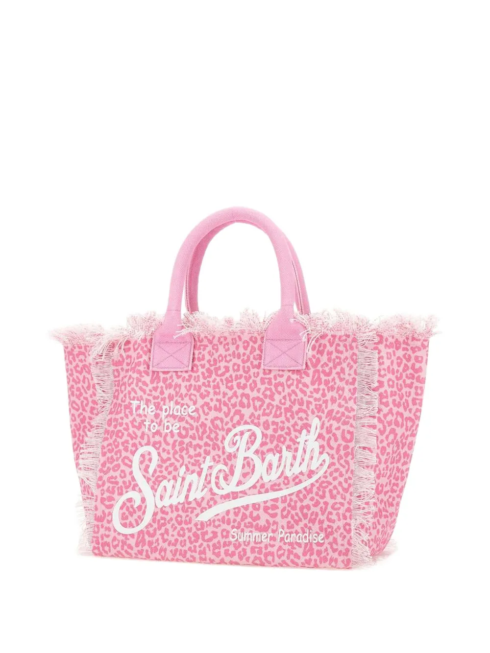 MC2 Saint Barth Vanity fringed leopard print tote bag Roze