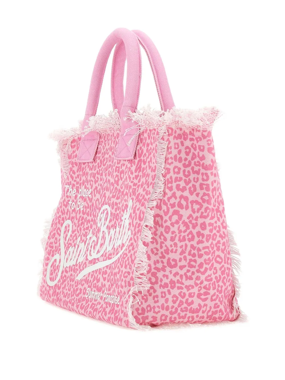 MC2 Saint Barth Vanity fringed leopard print tote bag Roze