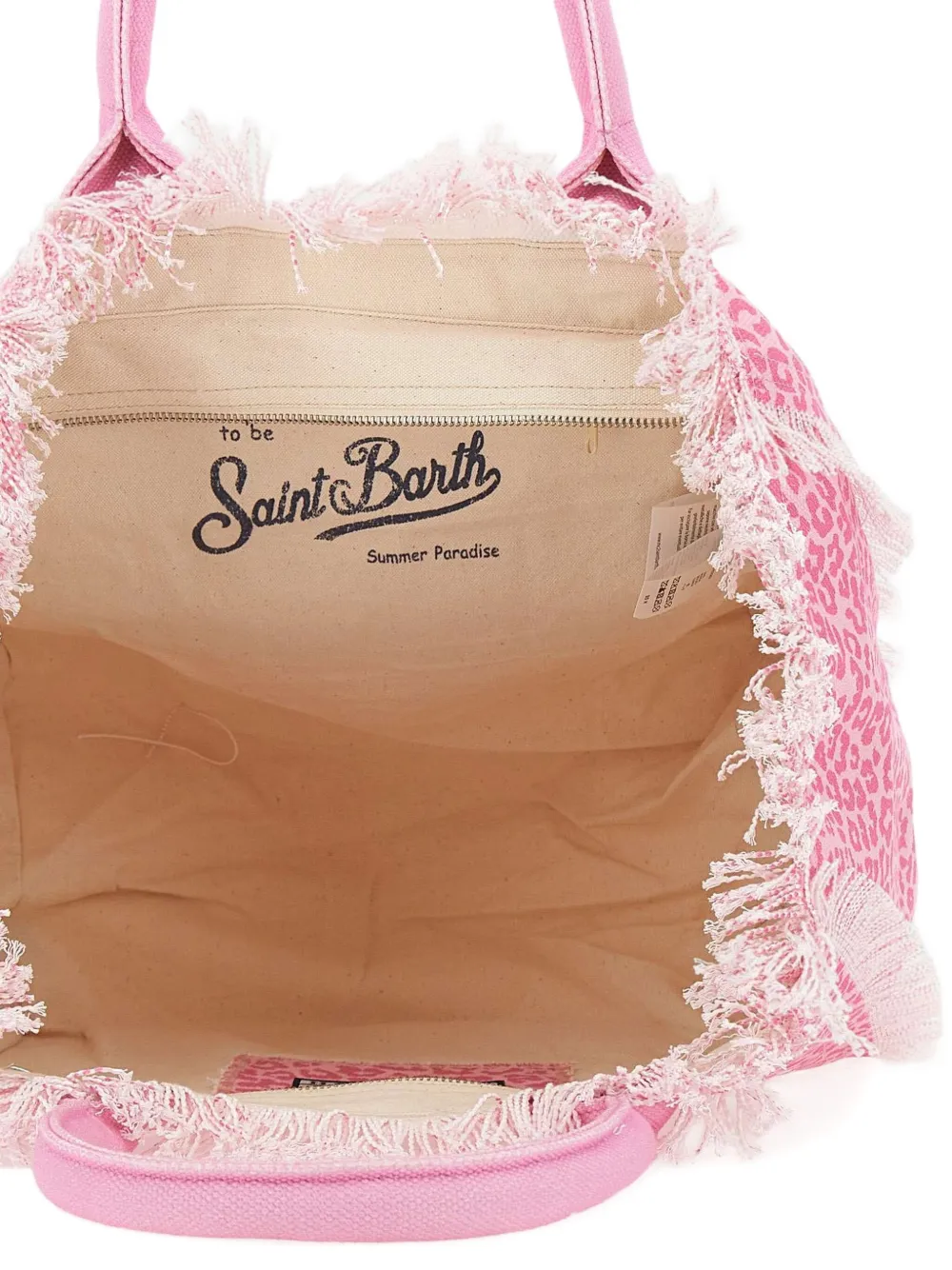 MC2 Saint Barth Vanity fringed leopard print tote bag Roze