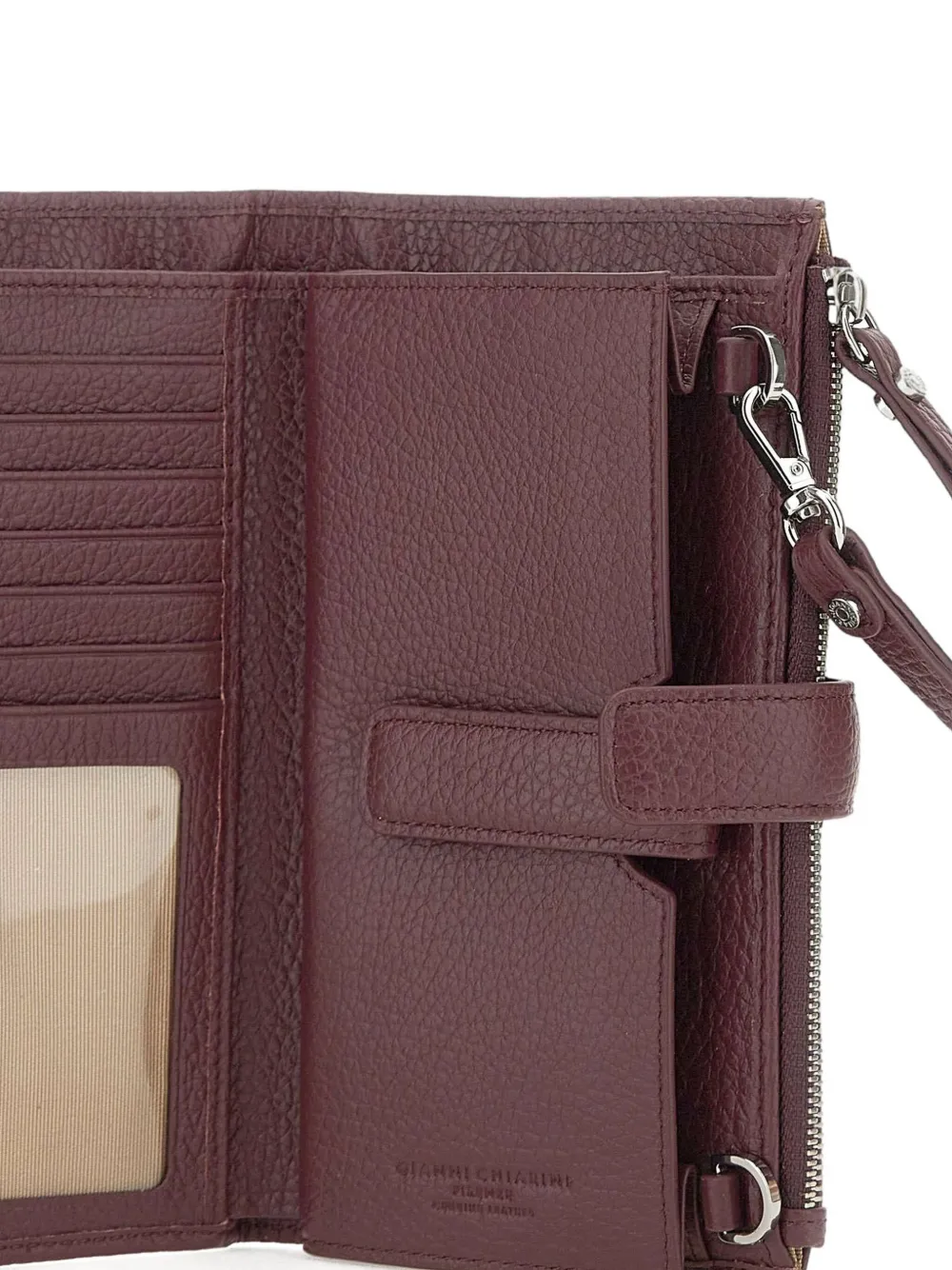 GIANNI CHIARINI Leren portemonnee met polsband Rood