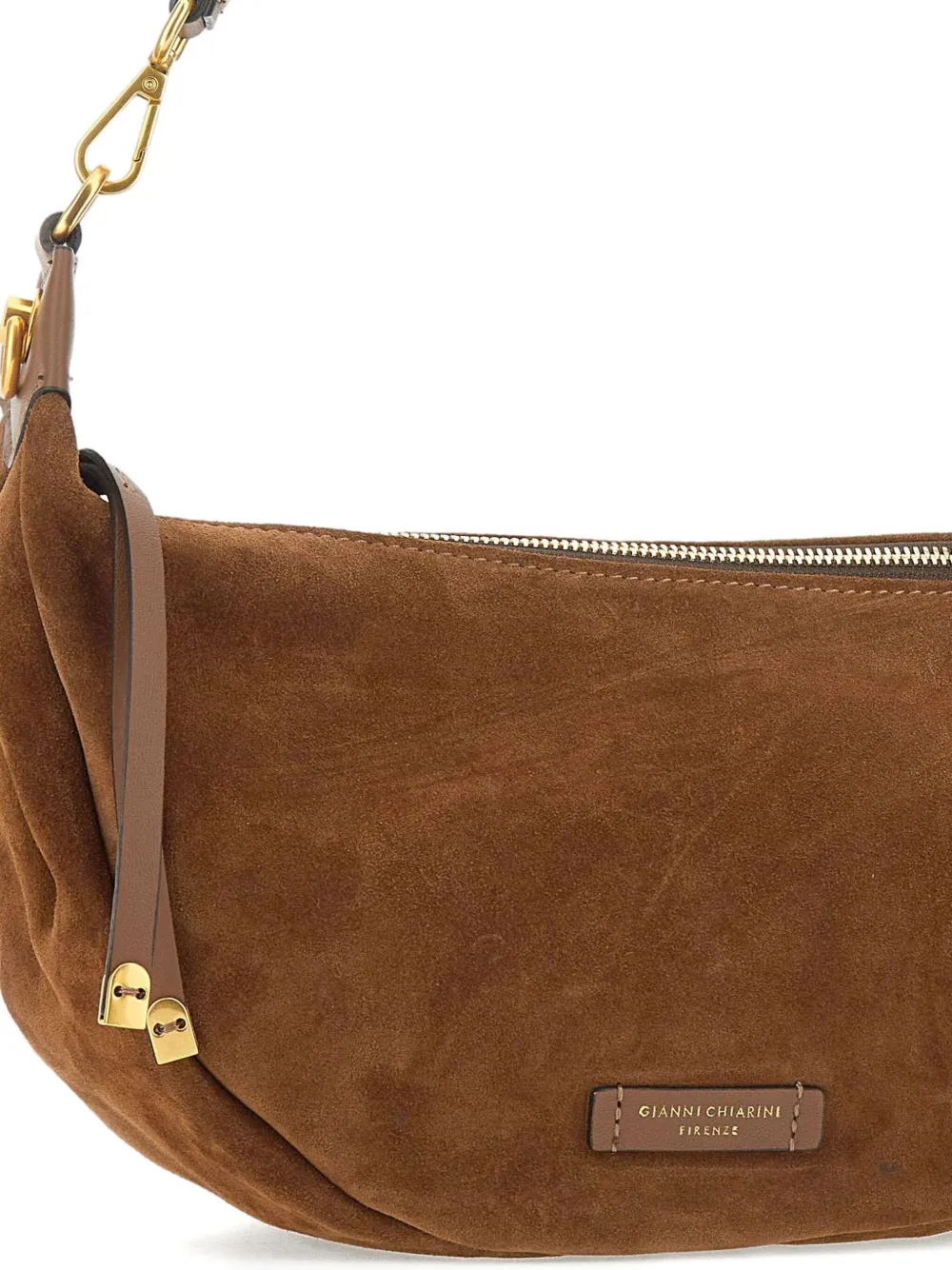 GIANNI CHIARINI suede shoulder bag Bruin