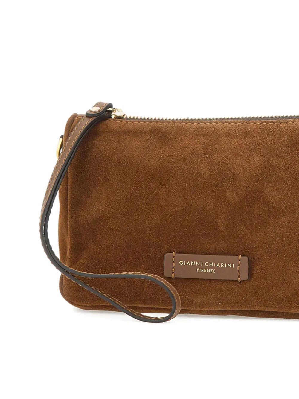 GIANNI CHIARINI Suède clutch Bruin