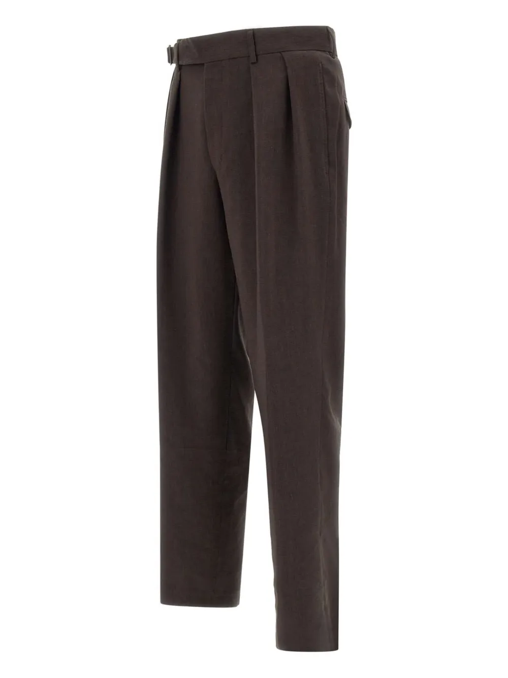 BOSS Broek van linnenblend Bruin