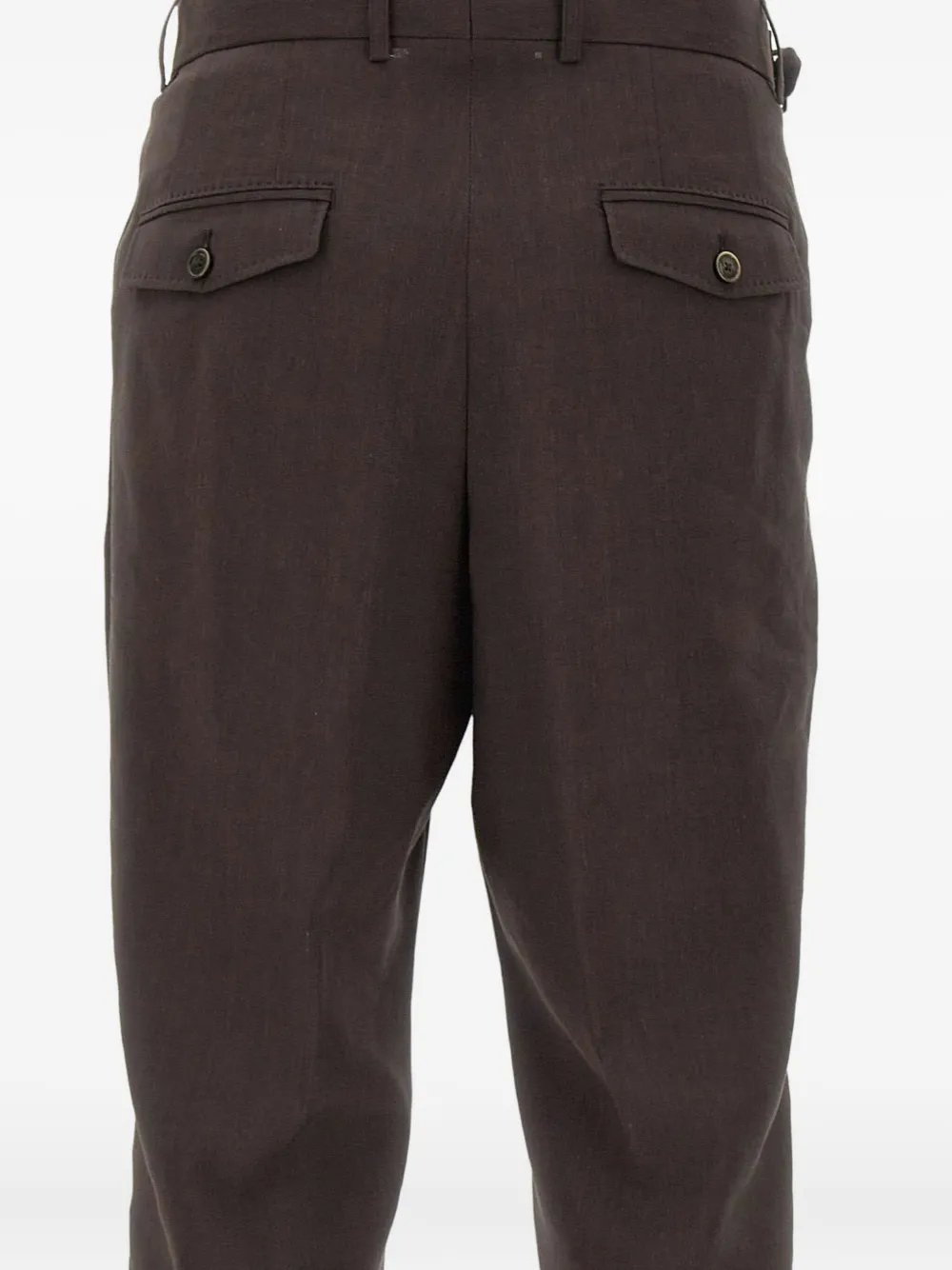 BOSS Broek van linnenblend Bruin