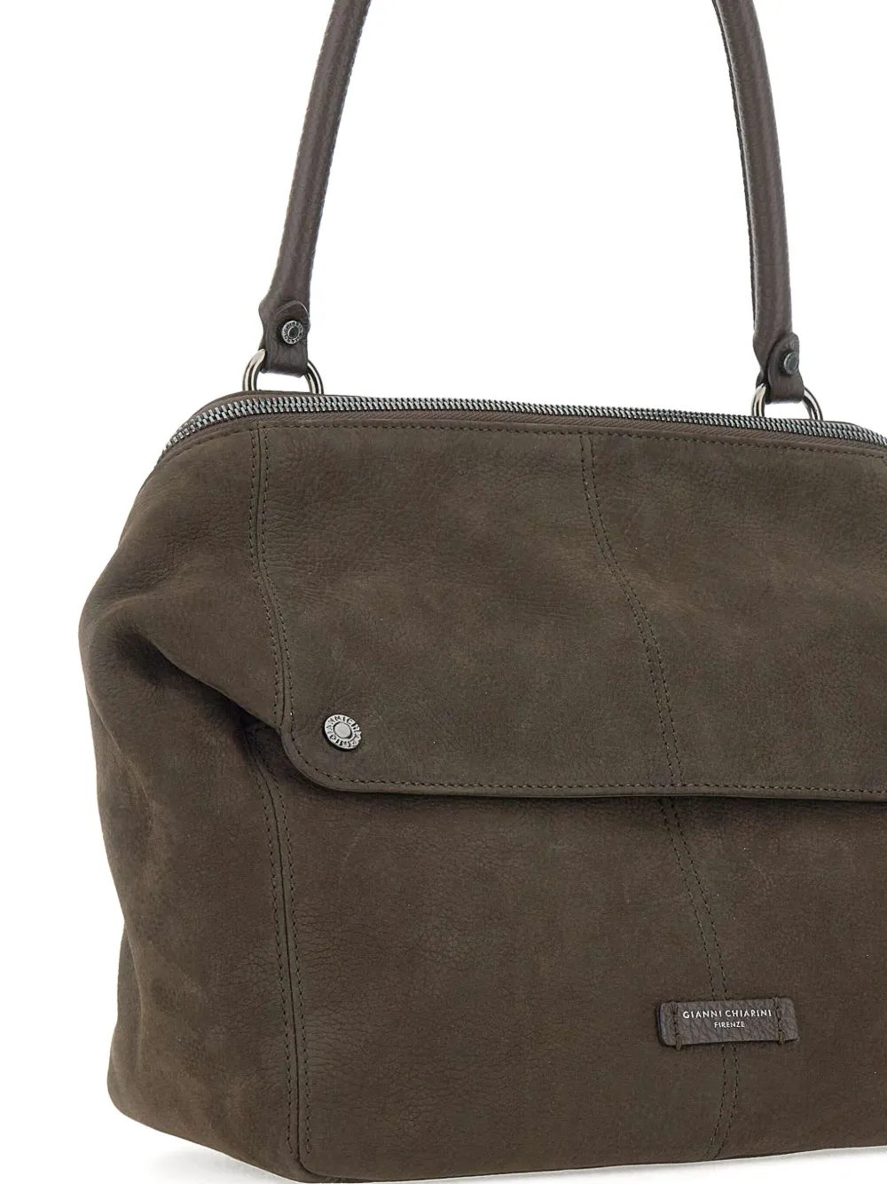 GIANNI CHIARINI Schoudertas met logopatch Bruin