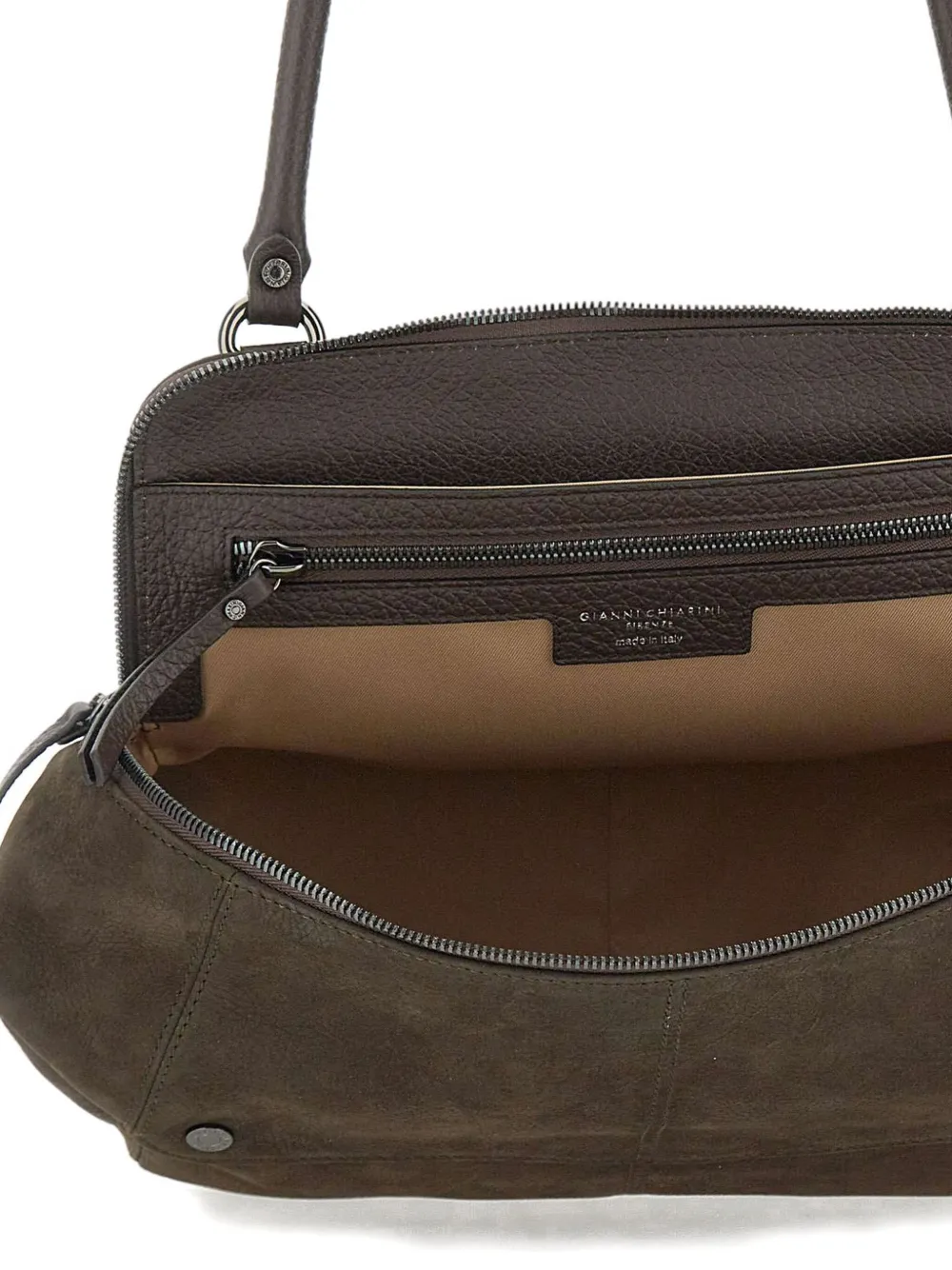 GIANNI CHIARINI Schoudertas met logopatch Bruin