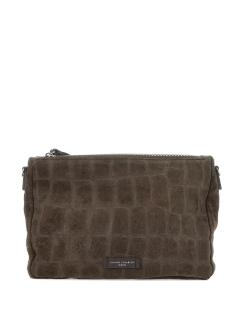 GIANNI CHIARINI suede clutch bag