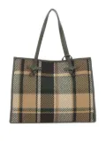 MARCELLA CLUB check-pattern tote bag - Brown