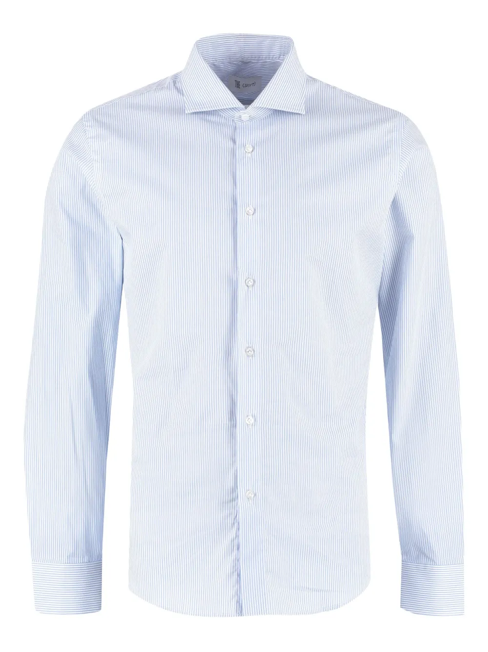 THE (Alphabet) striped cotton shirt | Blue | Image 1