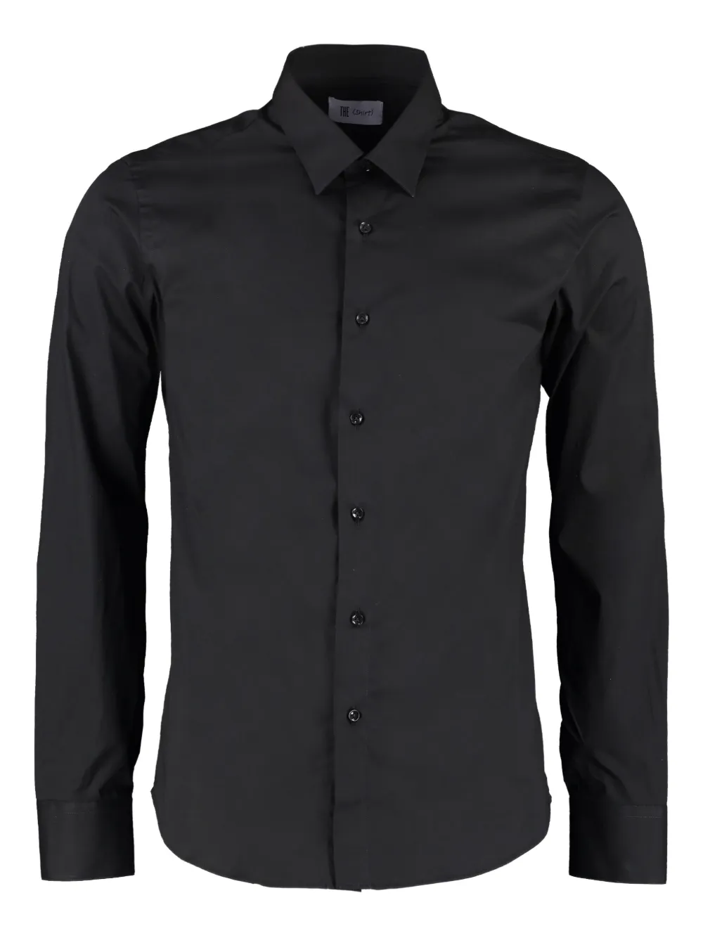 THE (Alphabet) buttoned-up cotton shirt | Black | Image 1