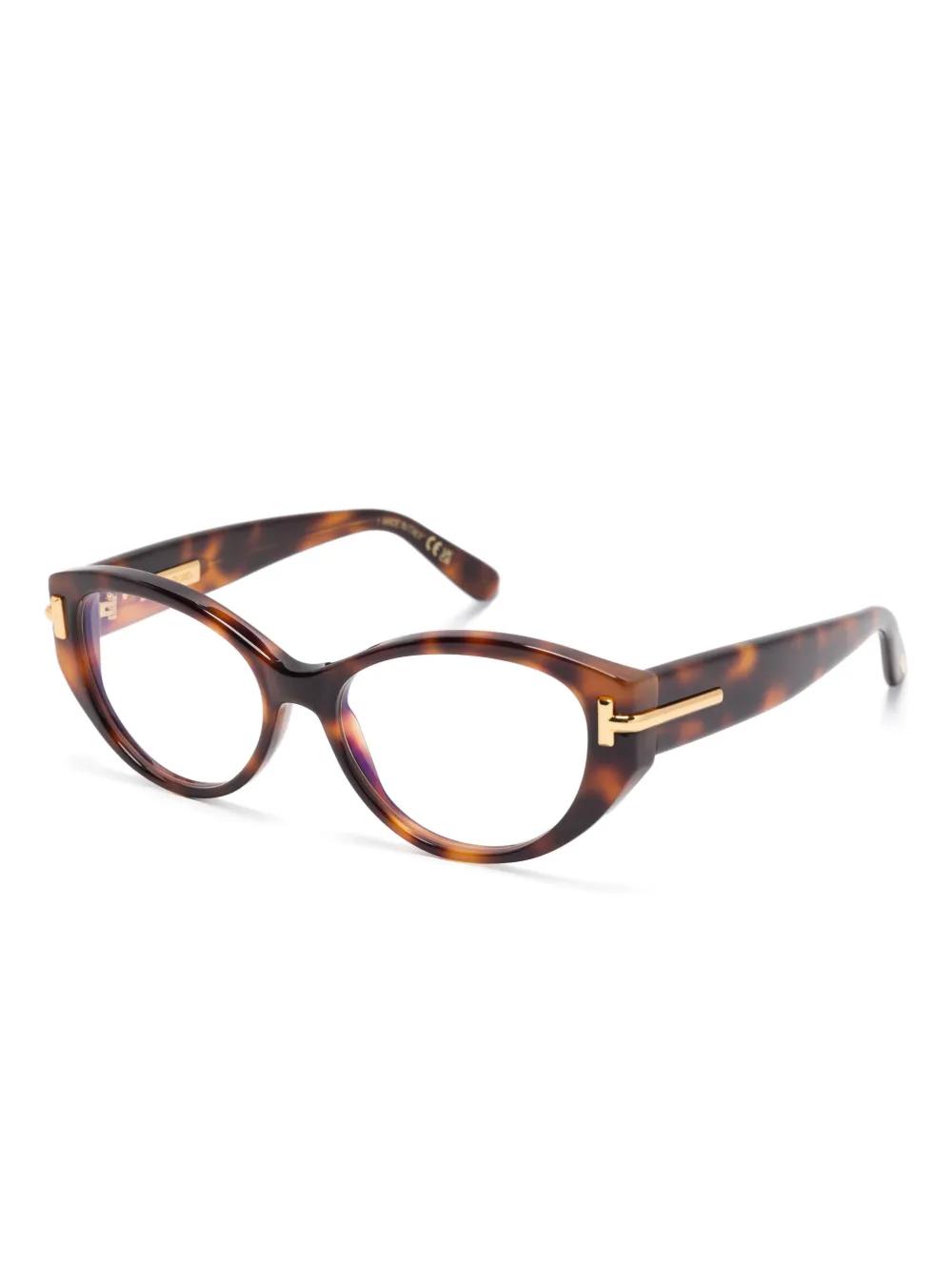 TOM FORD Bril met ovaal montuur Bruin