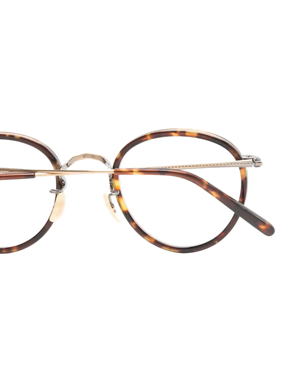 Eyevan7285 Bril met rond montuur en schildpadschild design Bruin