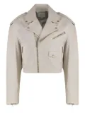 Halfboy zip-details biker jacket - Neutrals