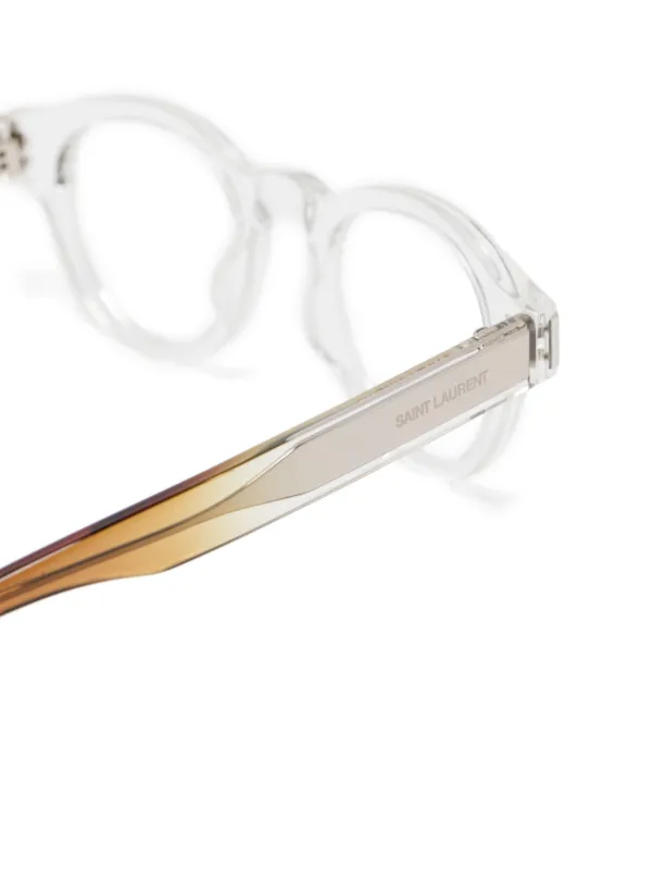 Saint Laurent Eyewear round-frame Glasses | White | FARFETCH display picture 3