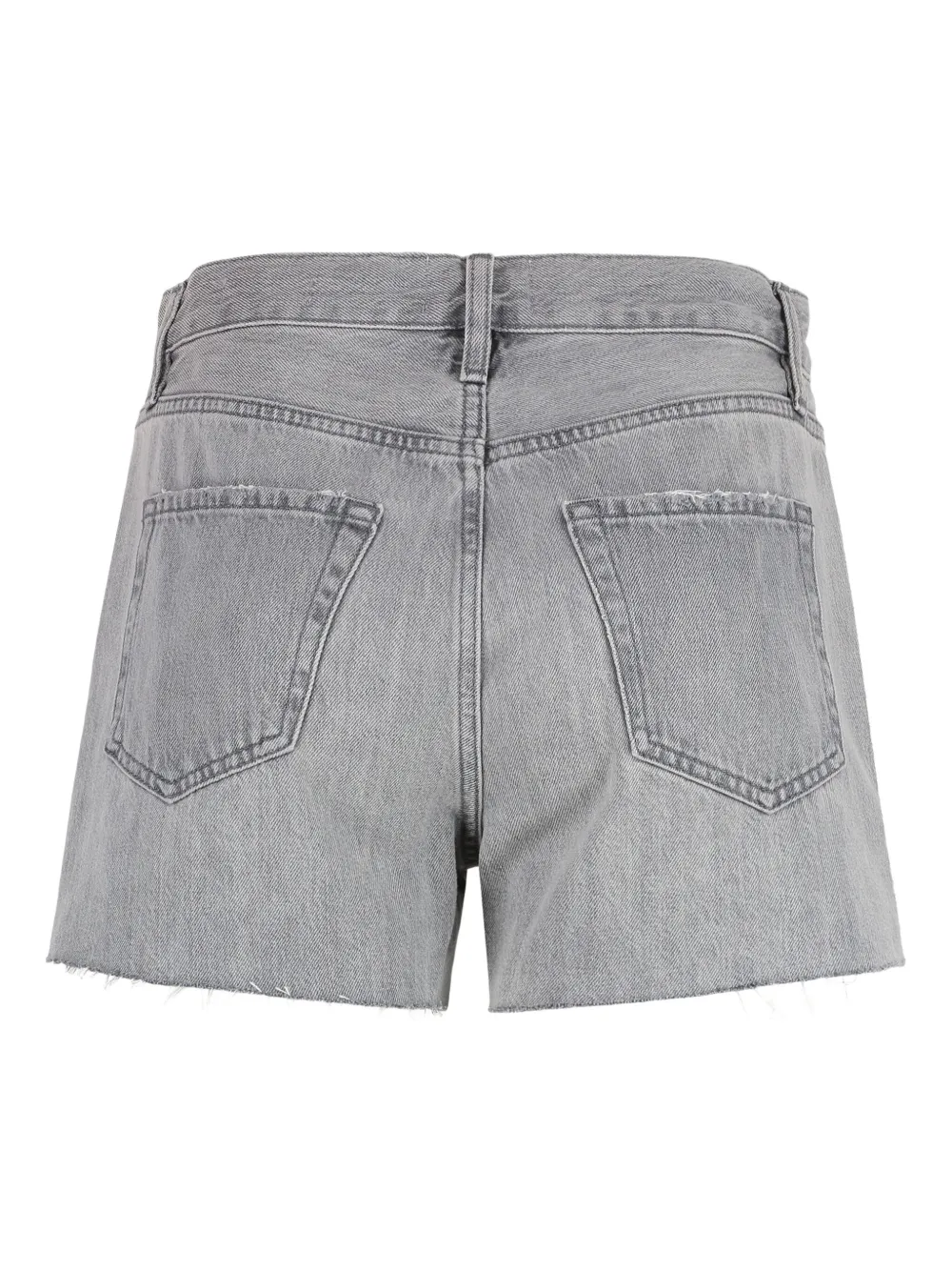 FRAME Le Simone frayed denim shorts Grijs