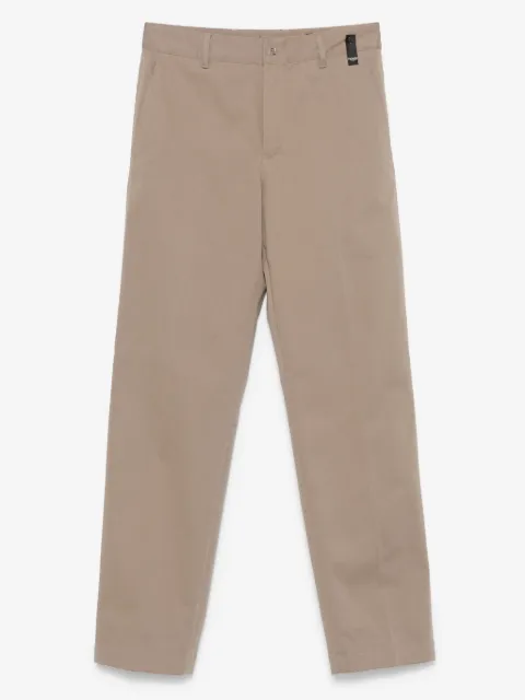 FENDI FF logo-plaque stretch-cotton pants