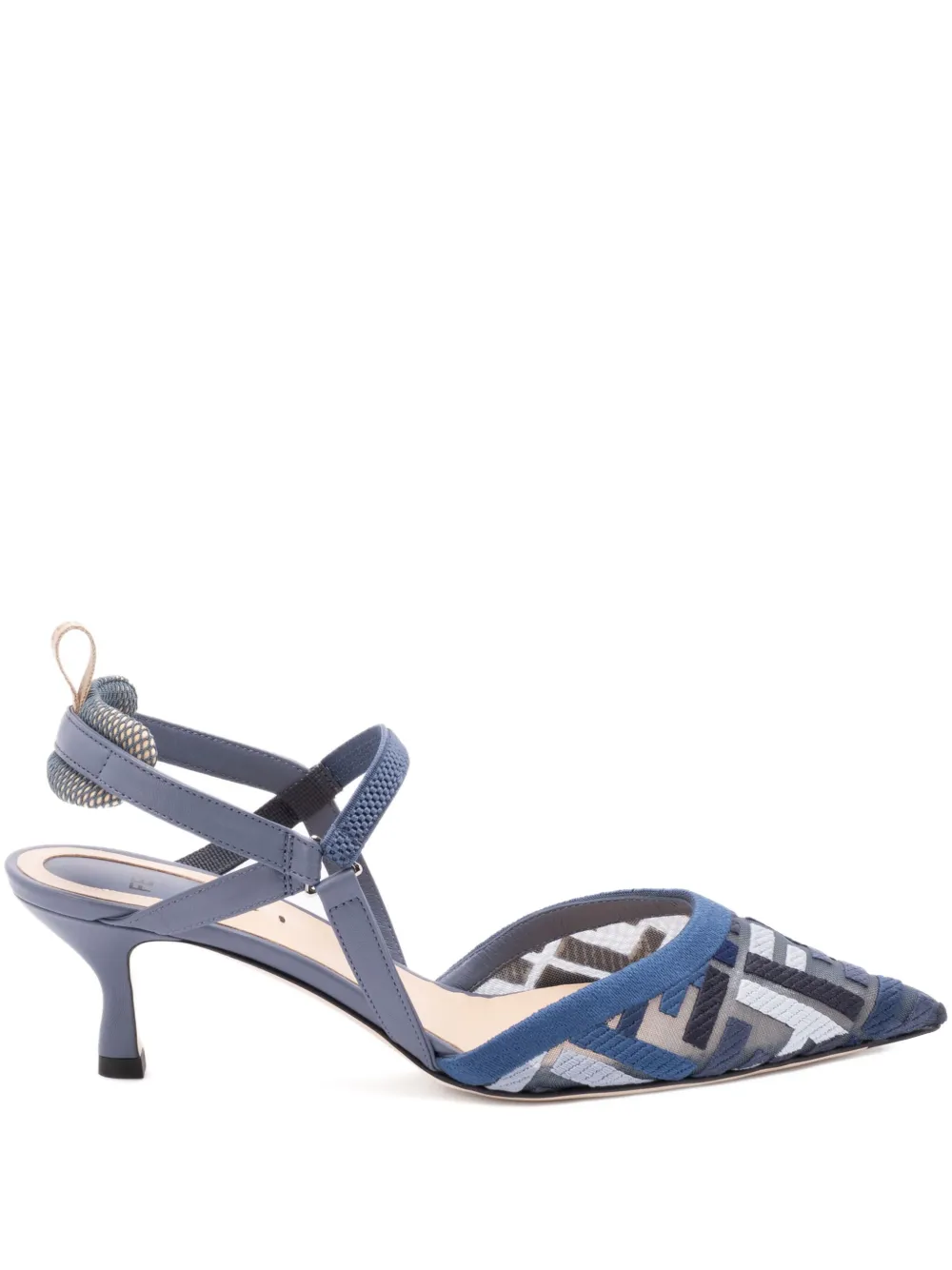 FENDI geometric-pattern pumps Blue