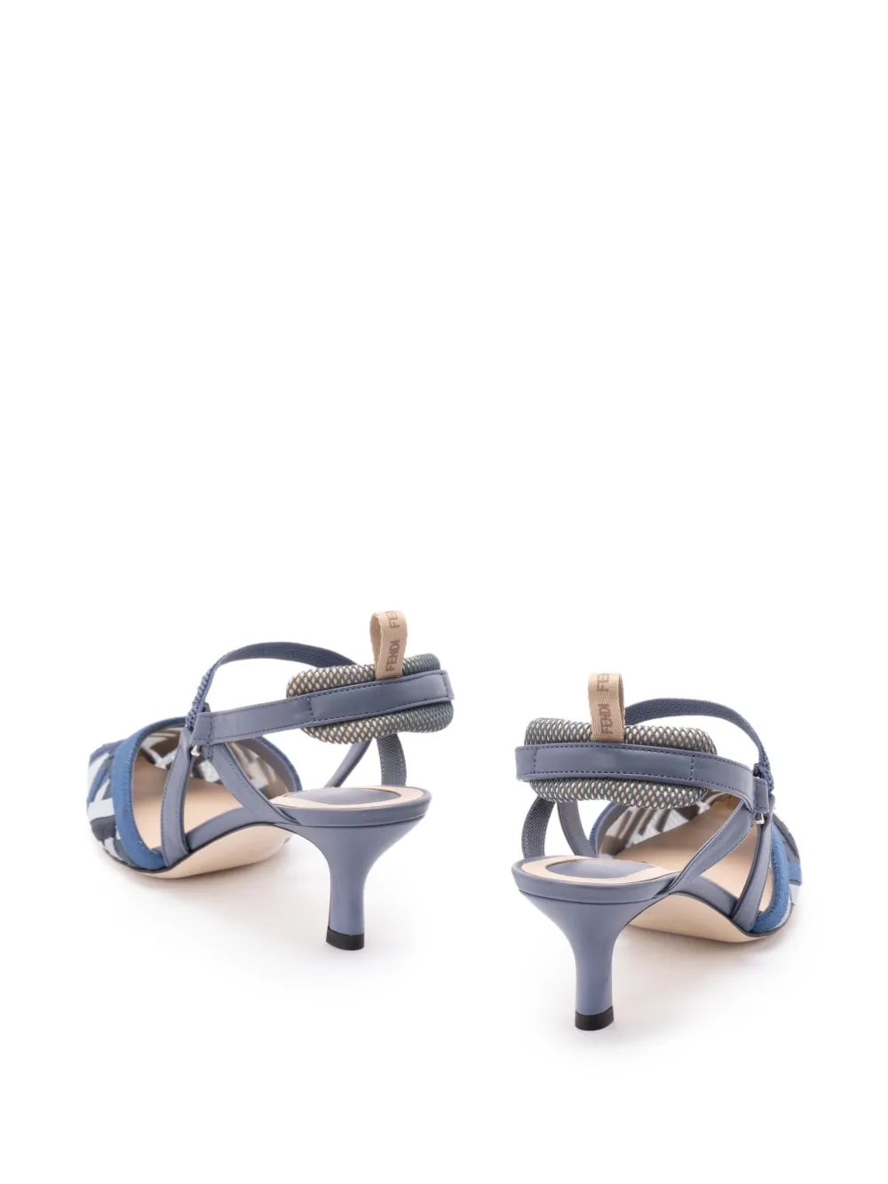 FENDI geometric-pattern pumps Blue