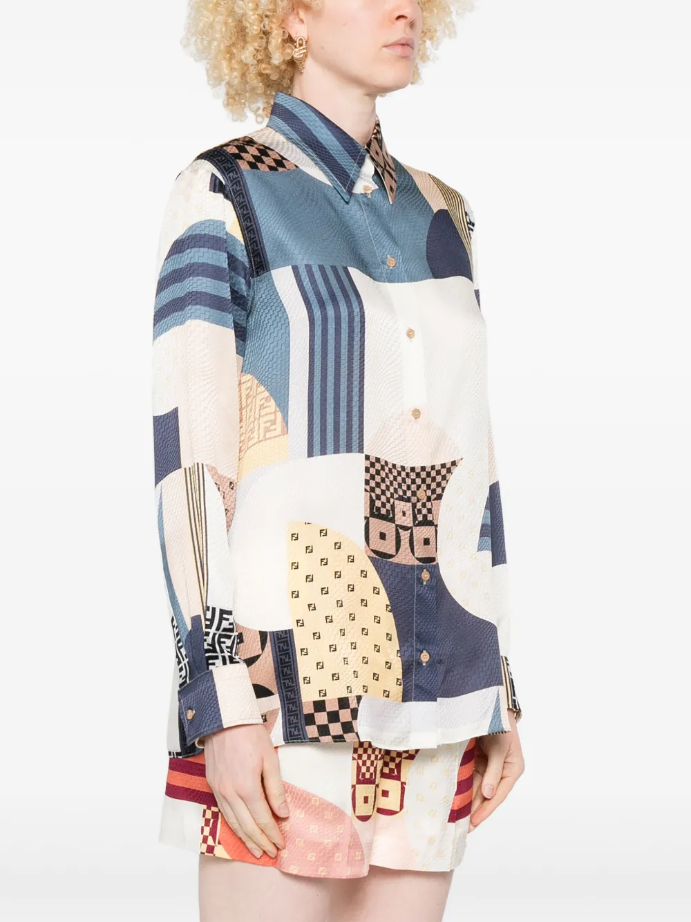 FENDI Blouse met print Blauw