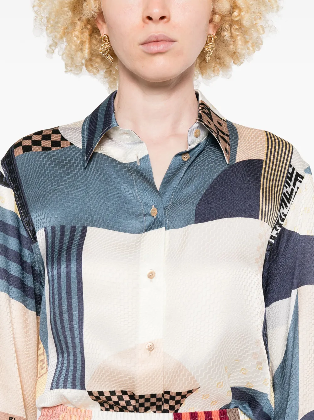 FENDI Blouse met print Blauw