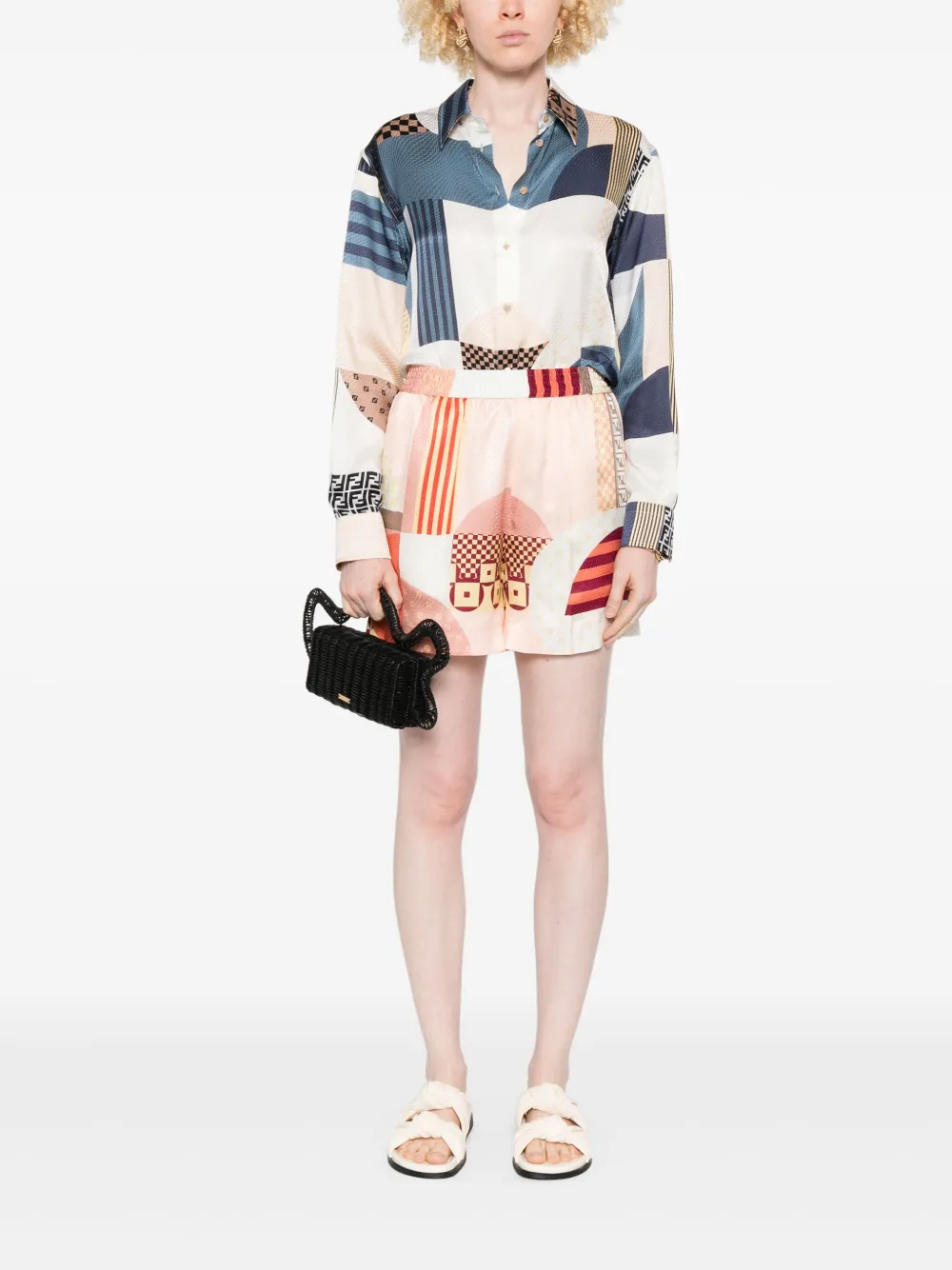 FENDI Blouse met print - Blauw