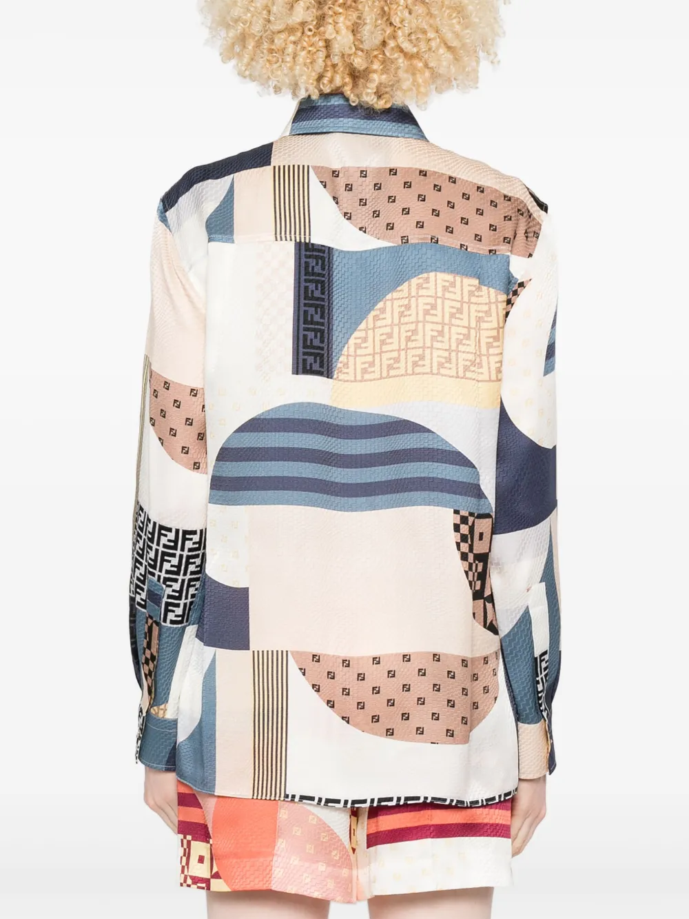 FENDI Blouse met print Blauw