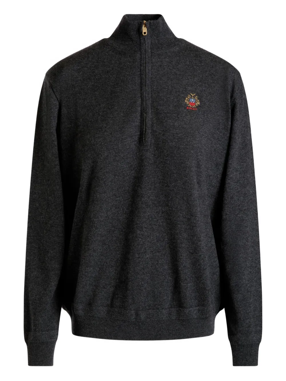 Bally logo-embroidered zip sweatshirt - Grey