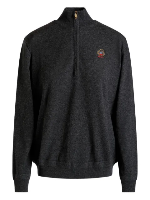 Bally logo-embroidered zip sweatshirt