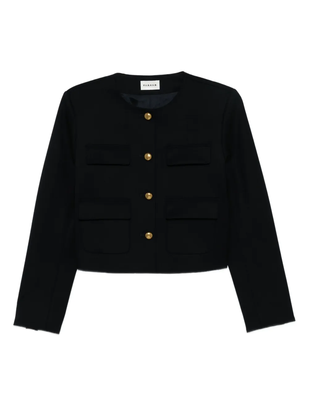 P.A.R.O.S.H. Liliuxy button-fastening cropped jacket Blauw