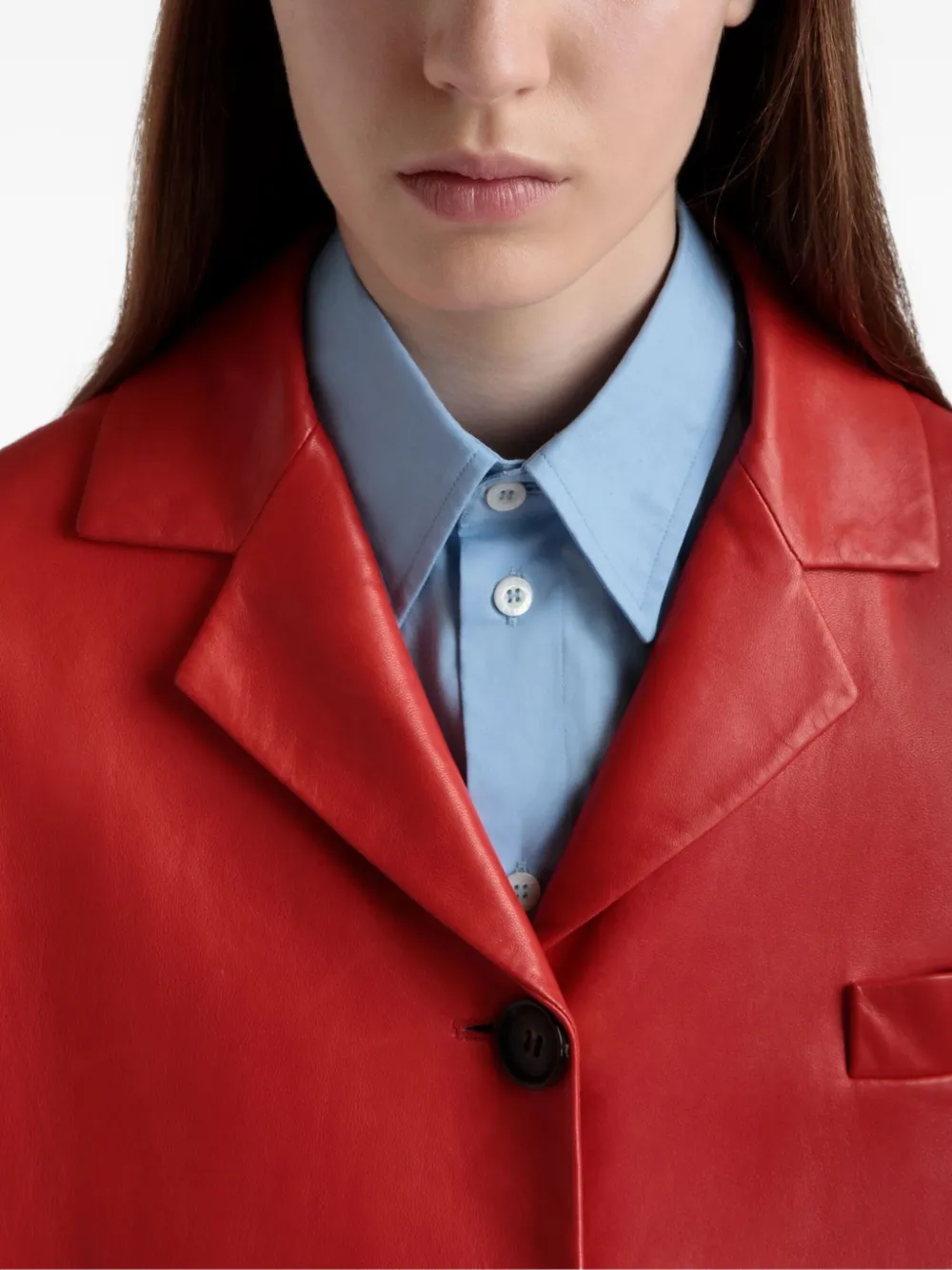 Bally Leren jas Rood