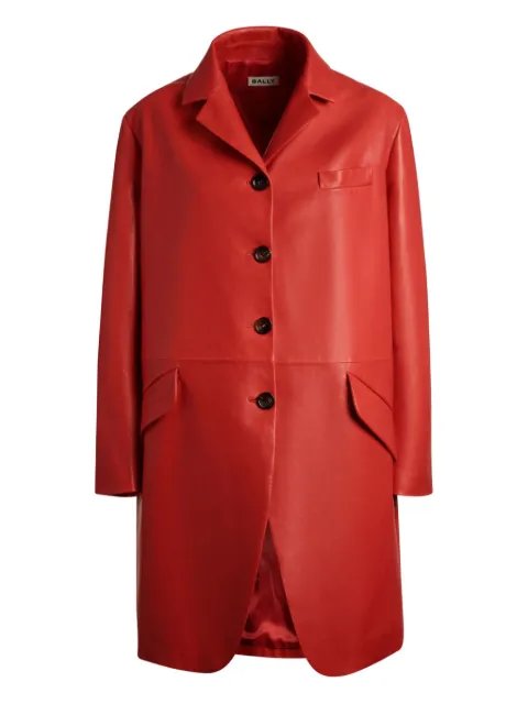Bally buttoned leather coat