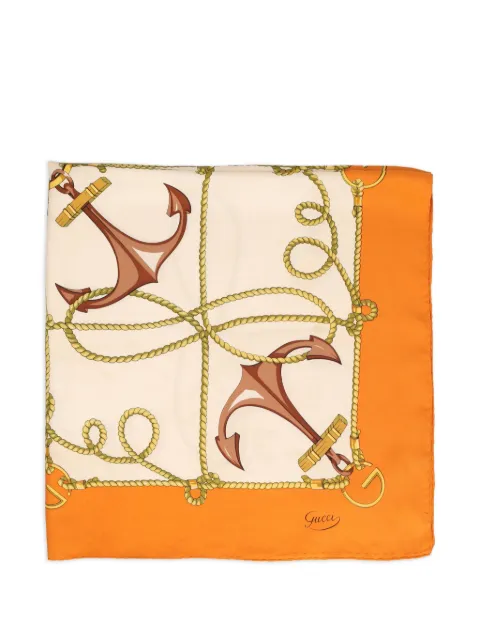 Gucci Pre-Owned Anchors silk scarf
