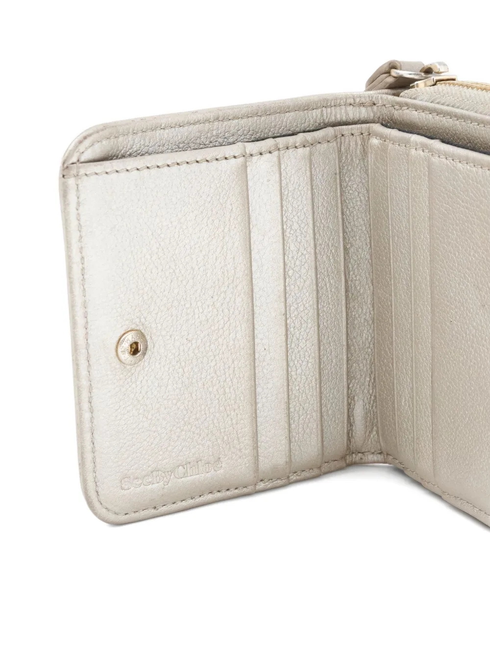 Pre-owned See By Chloé Vintage 2000s Leather Wallet In Neutral